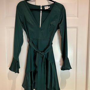 Green Satin Princess Polly Size 6